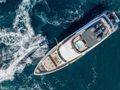 SOUTH Ferretti Custom Line Navetta 33 - top aerial shot anchored SOUTH Ferretti Custom Line Navetta 33 - top aerial shot anchored