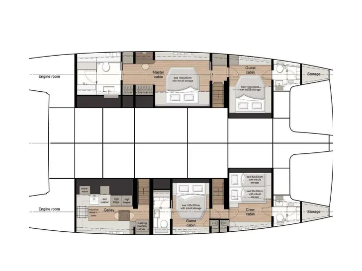 SPICE OF LIFE Sunreef 60 - cabin layout SPICE OF LIFE Sunreef 60 - cabin layout