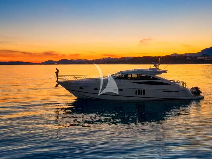SPICE OF LIFE II Princess V65 - anchored under the sunset SPICE OF LIFE II Princess V65 - anchored under the sunset