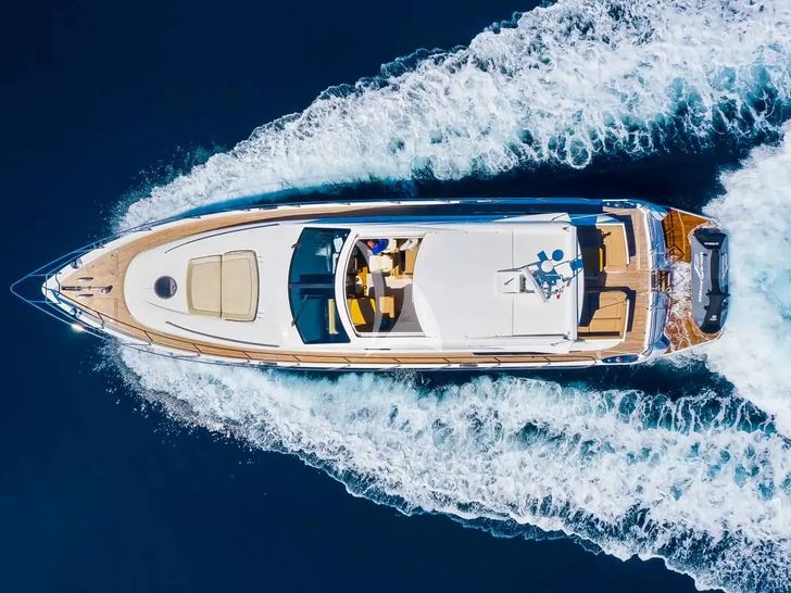 SPICE OF LIFE II Princess V65 - top aerial shot cruising SPICE OF LIFE II Princess V65 - top aerial shot cruising