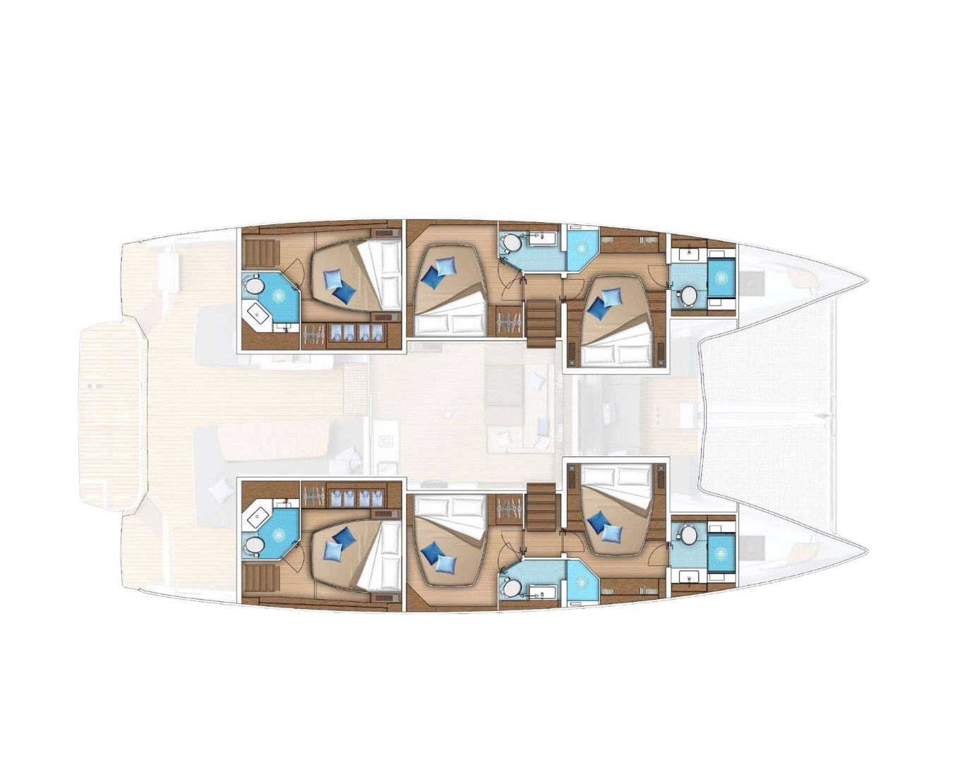 Layout for SEVEN SEAS Lagoon 55 - cabin layout