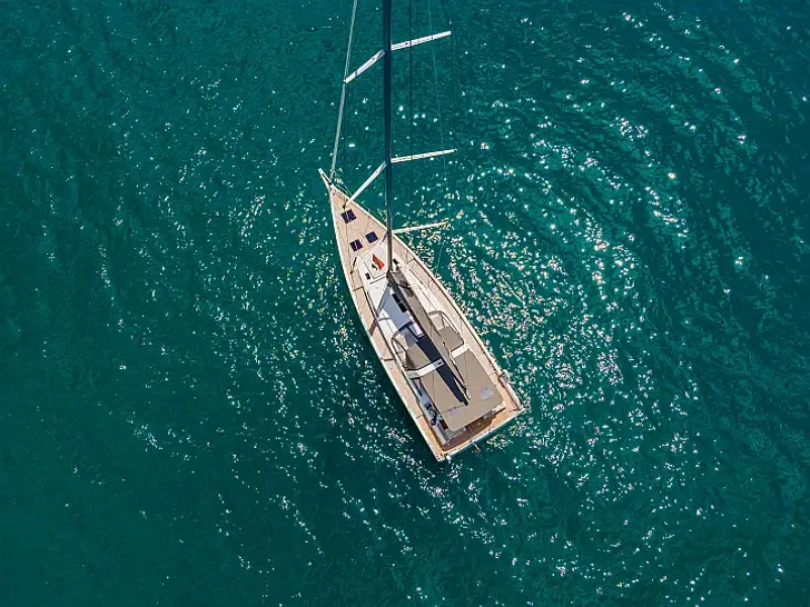 SPRING SONG Oceanis 54 - top aerial shot SPRING SONG Oceanis 54 - top aerial shot