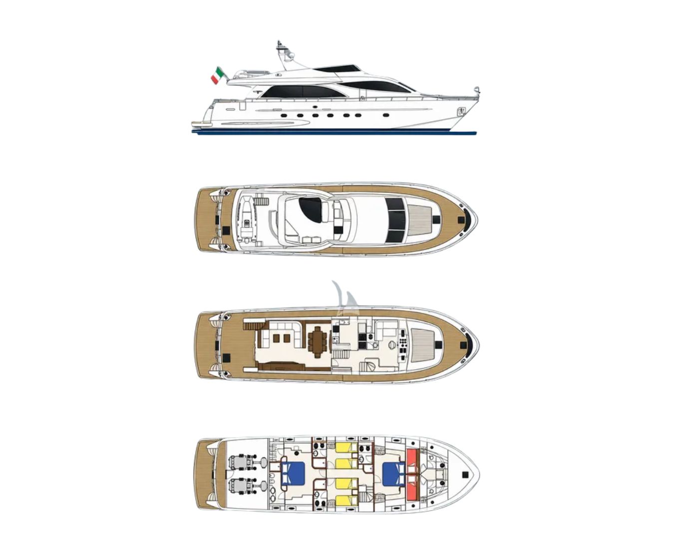 Layout for STAR LINK Falcon 90 - cabin and other decks layout