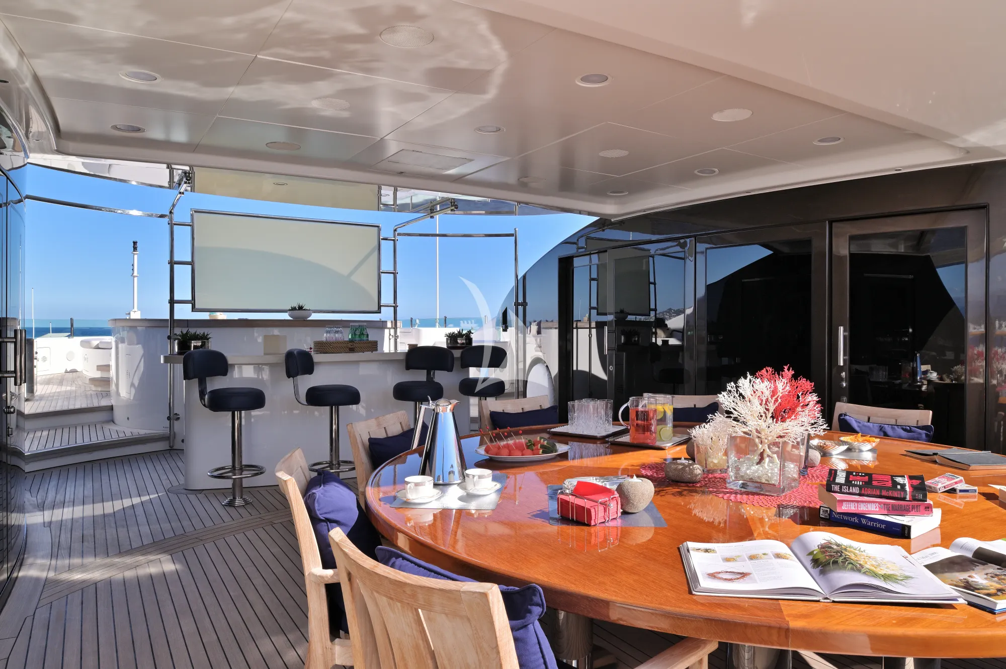 ST DAVID Benetti 60m - sundeck alfresco dining area and bar