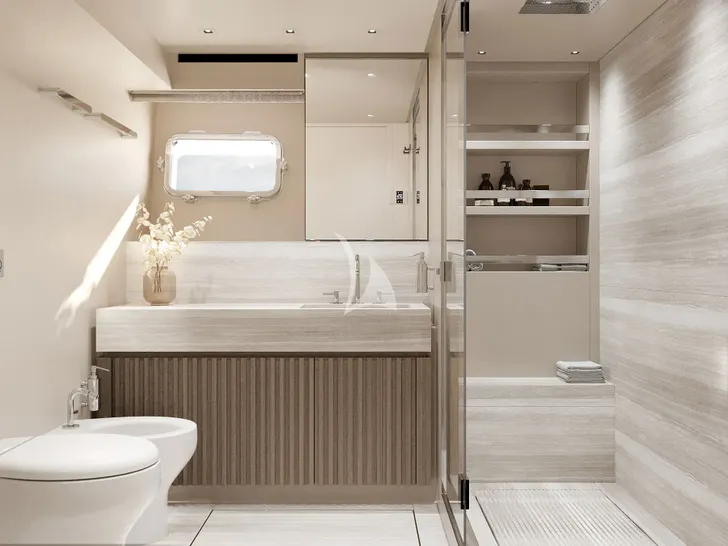 SUITU Sanlorenzo SL90A - VIP cabin 1 bathroom SUITU Sanlorenzo SL90A - VIP cabin 1 bathroom