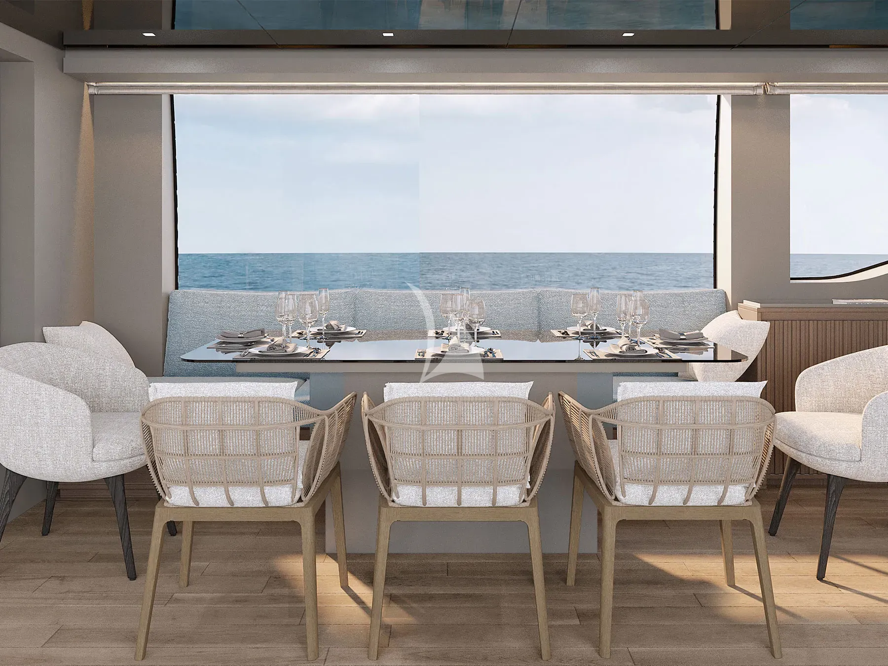 SUITU Sanlorenzo SL90A - main dining area