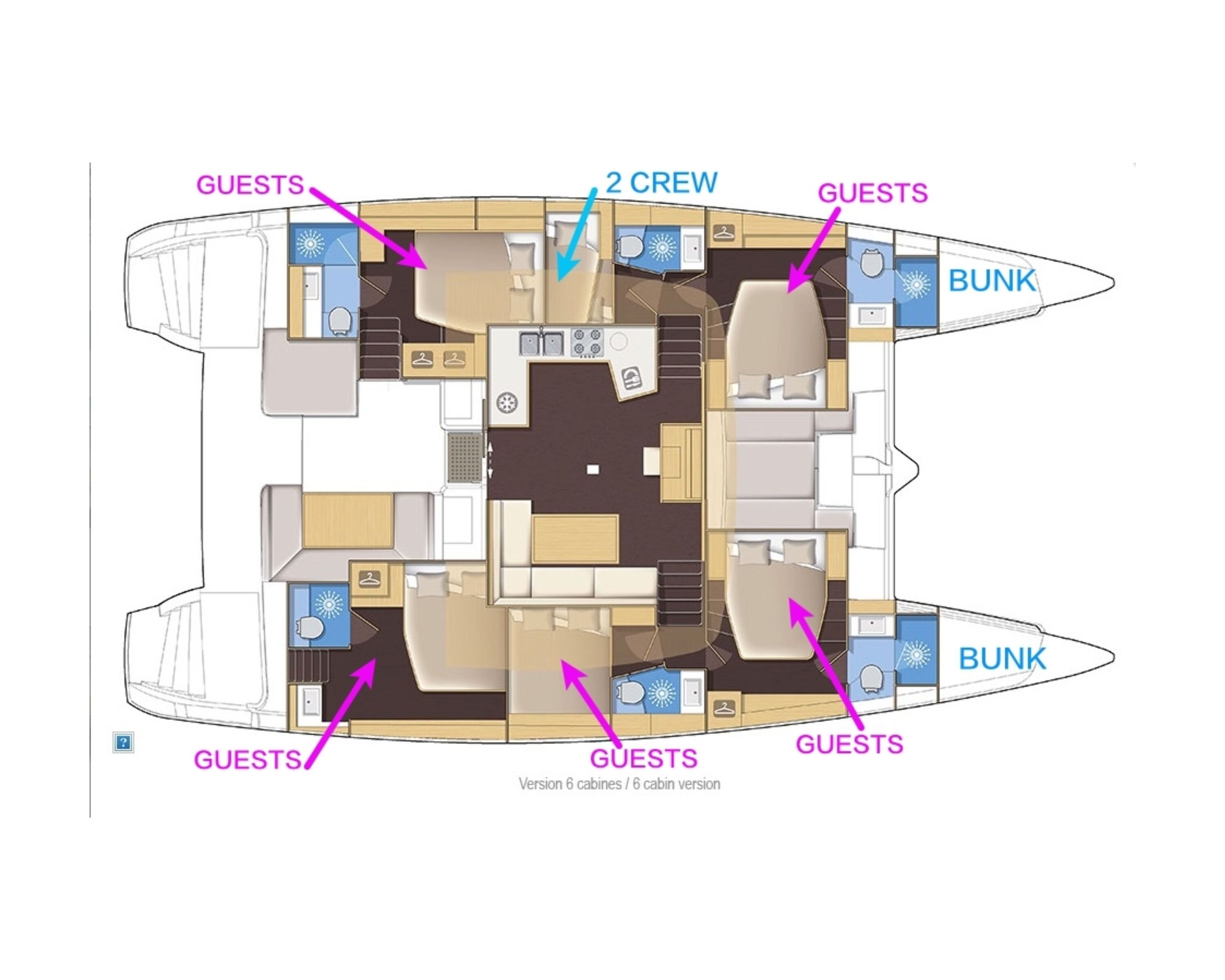 Layout for SUMMERTIME Lagoon 52 - cabin layout