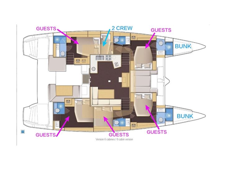 SUMMERTIME Lagoon 52 - cabin layout SUMMERTIME Lagoon 52 - cabin layout