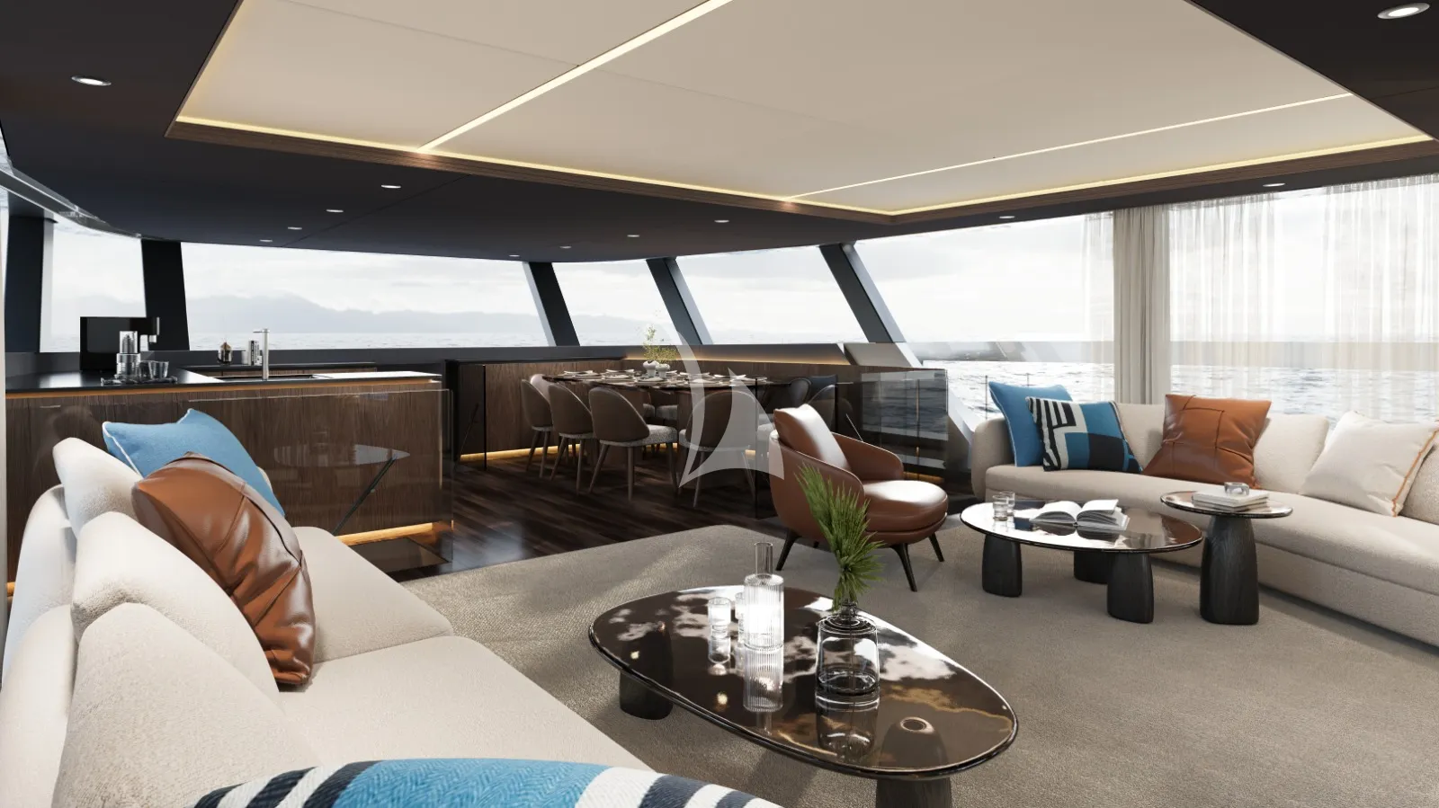 MIIA Sunreef Ultima 88 - main saloon lounge and dining area