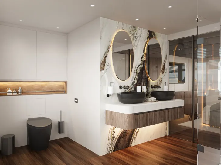 MIIA Sunreef Ultima 88 - master cabin bathroom MIIA Sunreef Ultima 88 - master cabin bathroom