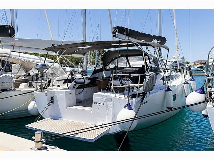 SUPREME Elan Impression 43 - aft shot docked SUPREME Elan Impression 43 - aft shot docked