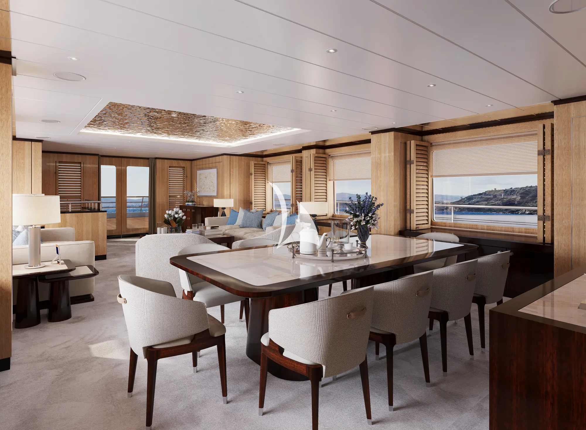 SWEET MARYI Amels 171 - main saloon dining area