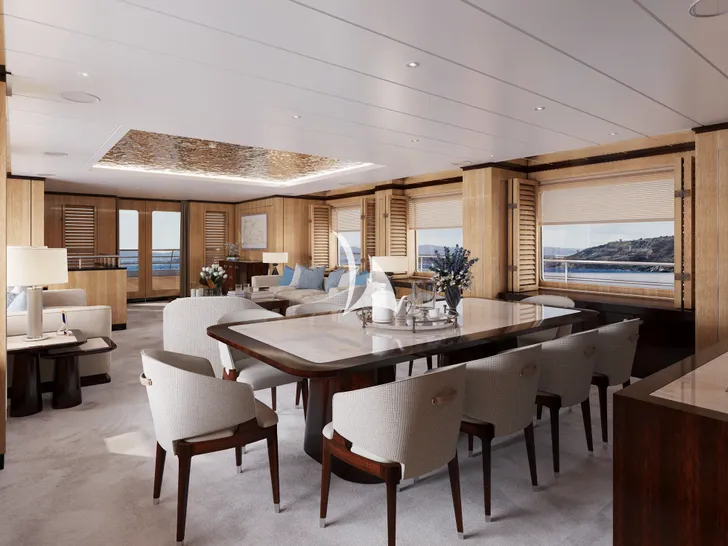 SWEET MARYI Amels 171 - main saloon dining area SWEET MARYI Amels 171 - main saloon dining area