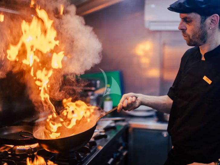 SYMPHONY Custom Yacht 52m - chef in action SYMPHONY Custom Yacht 52m - chef in action