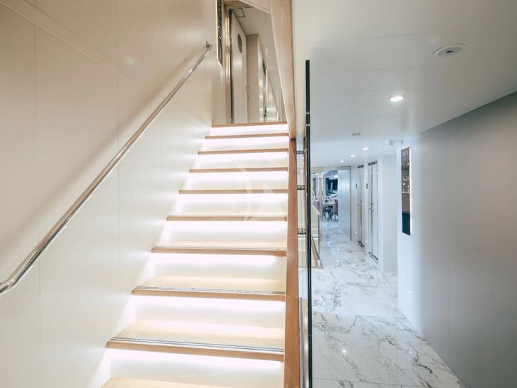 SYMPHONY Custom Yacht 52m - staircase to the cabins SYMPHONY Custom Yacht 52m - staircase to the cabins
