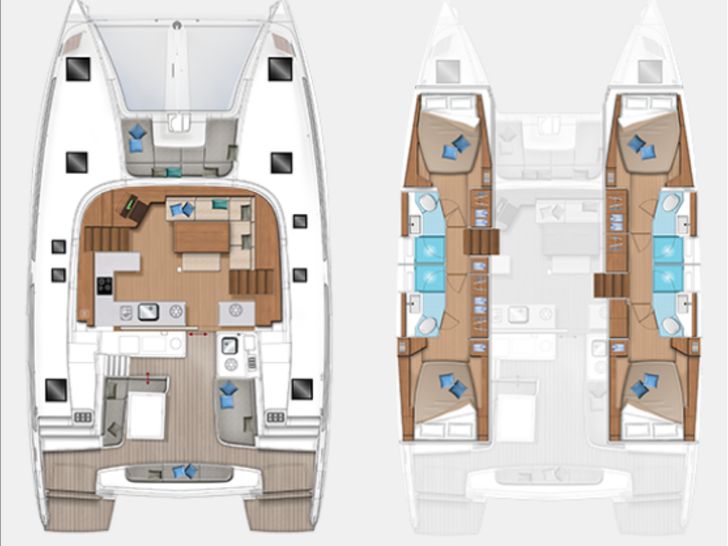 AQUARIUS - Lagoon 46,catamaran yacht layout
