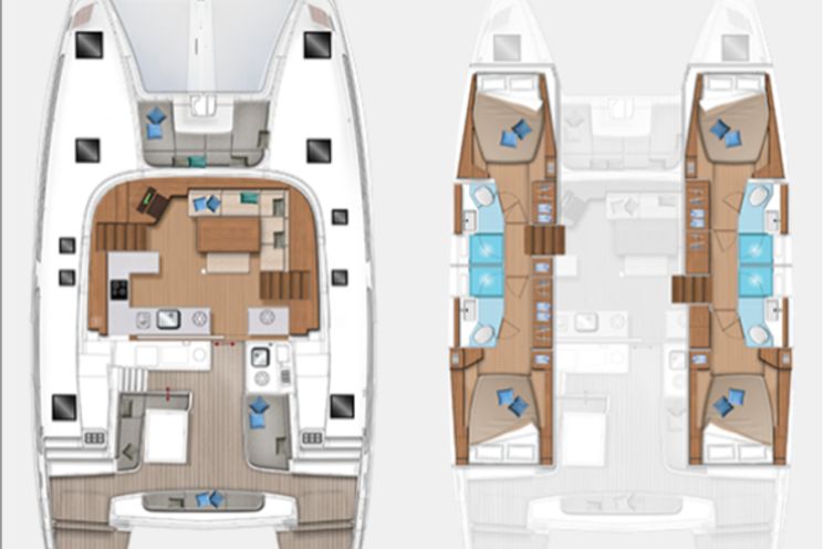 Layout for LUNA - Lagoon 46, catamaran yacht layout