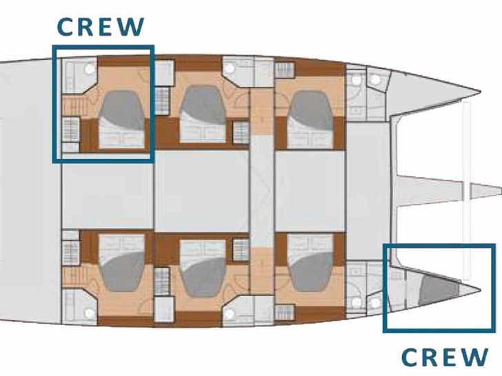 MAURICE Fountaine Pajot 59 - layout MAURICE Fountaine Pajot 59 - layout