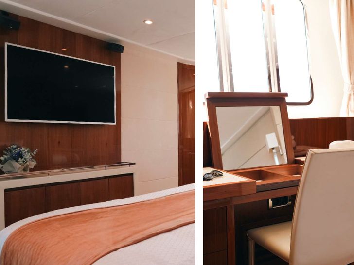 PRINCESS 81 - master cabin TV and vanity area PRINCESS 81 - master cabin TV and vanity area