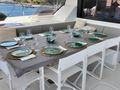 LIBERTA Fountaine Pajot Samana 59 - aft deck alfresco dinig set up LIBERTA Fountaine Pajot Samana 59 - aft deck alfresco dinig set up