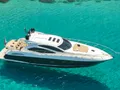 Sunseeker Predator 54 - anchored aerial shot Sunseeker Predator 54 - anchored aerial shot
