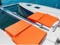 BOSSA NOVA Excess 14 - foredeck sunbathing area up close BOSSA NOVA Excess 14 - foredeck sunbathing area up close