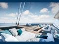 GREYB Sunreef 80 foredeck lounging area and sun bed