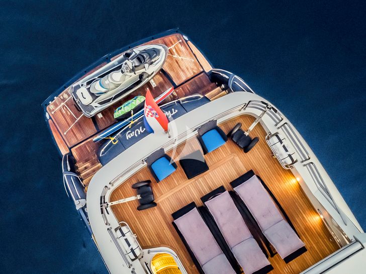 THE BEST WAY Sunseeker 86 - aft aerial view THE BEST WAY Sunseeker 86 - aft aerial view