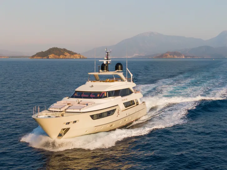 TAKARA ONE Sanlorenzo SD126 - cruising bow view TAKARA ONE Sanlorenzo SD126 - cruising bow view