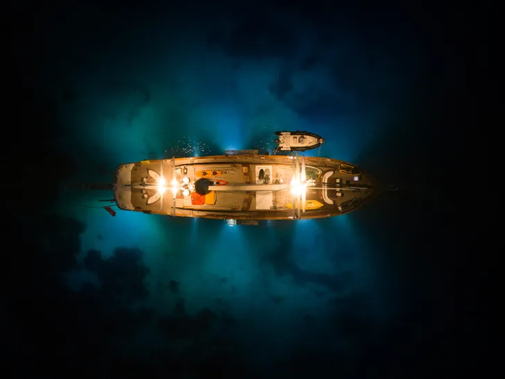 TAKE IT EASIER Umut Yillikci 38m - top aerial shot at night TAKE IT EASIER Umut Yillikci 38m - top aerial shot at night