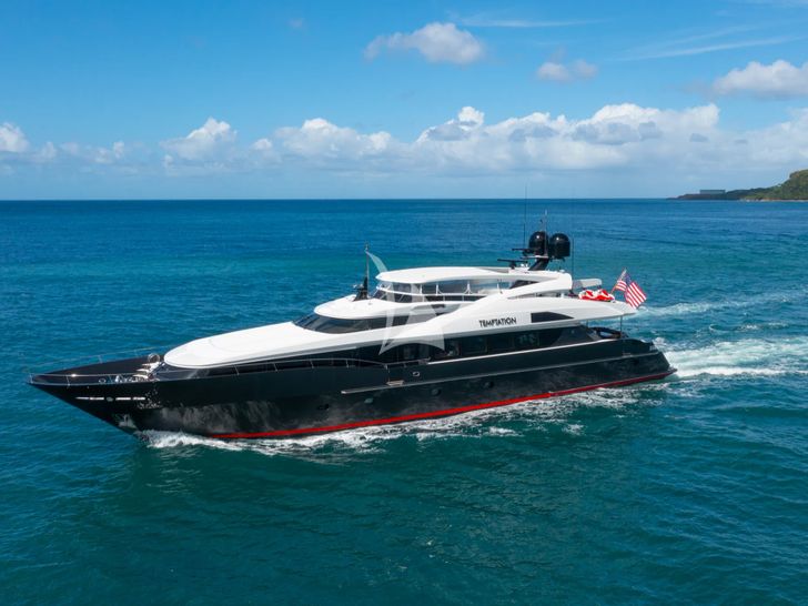TEMPTATION Palmer Johnson 123 - side profile cruising TEMPTATION Palmer Johnson 123 - side profile cruising