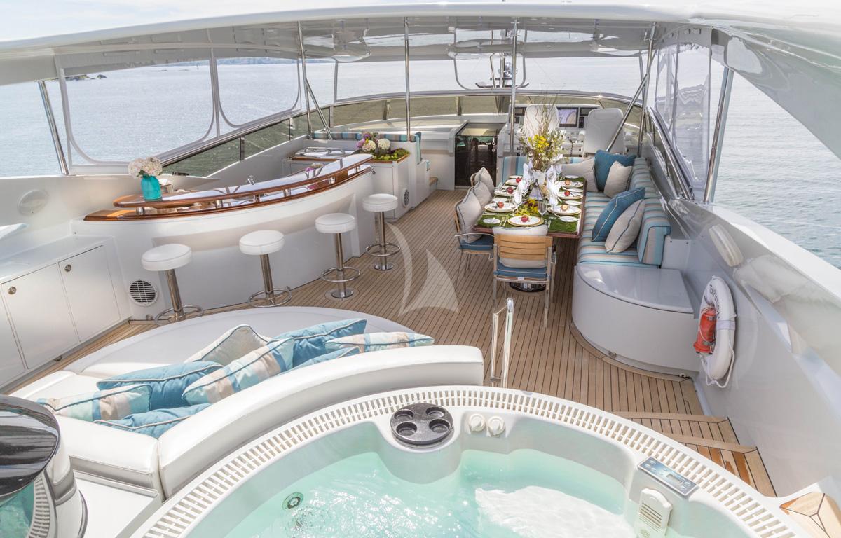 TEMPTATION Palmer Johnson 123 - sun deck amenities