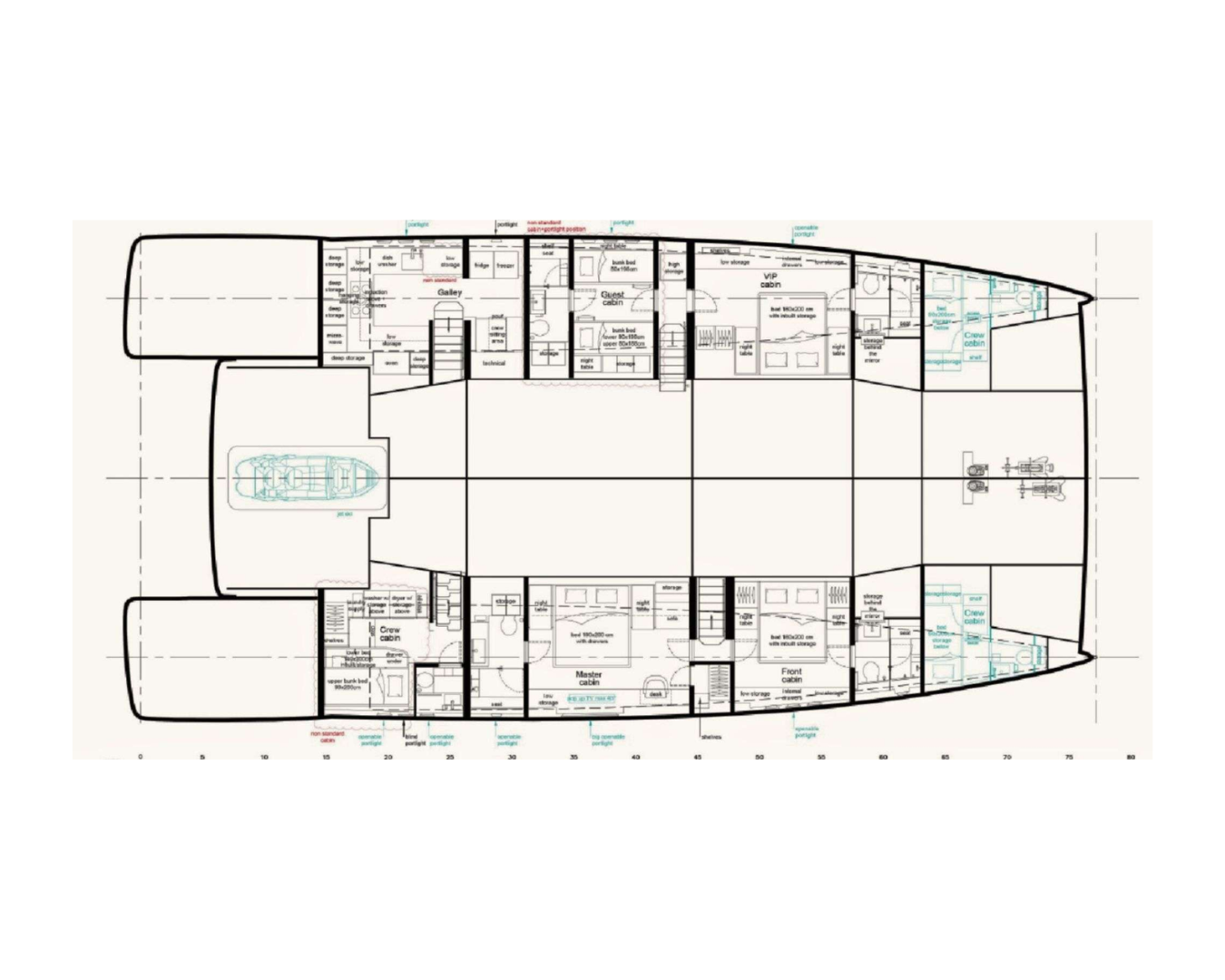 Layout for TESNI Sunreef 80 - Layout