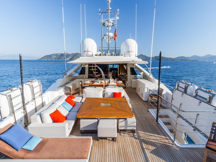 THALYSSA Ferretti Custom Line 124 - flybridge panoramic shot THALYSSA Ferretti Custom Line 124 - flybridge panoramic shot