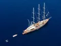 THE LANGLEY Aegean 62m - aerial shot anchored THE LANGLEY Aegean 62m - aerial shot anchored