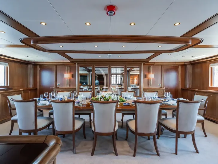 THE LANGLEY Aegean 62m - main dining area THE LANGLEY Aegean 62m - main dining area