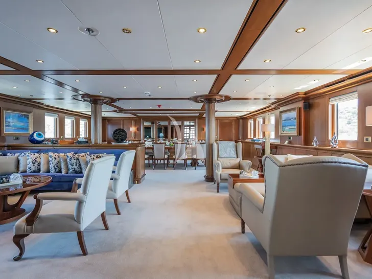 THE LANGLEY Aegean 62m - main saloon THE LANGLEY Aegean 62m - main saloon