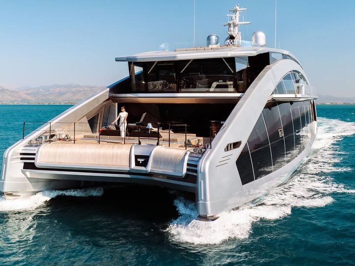 THIS IS IT Tecnomar Radical 43 m - cruising bow view THIS IS IT Tecnomar Radical 43 m - cruising bow view