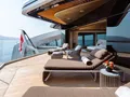 THIS IS IT Tecnomar Radical 43 m - master cabin balcony seating and bronzing area THIS IS IT Tecnomar Radical 43 m - master cabin balcony seating and bronzing area