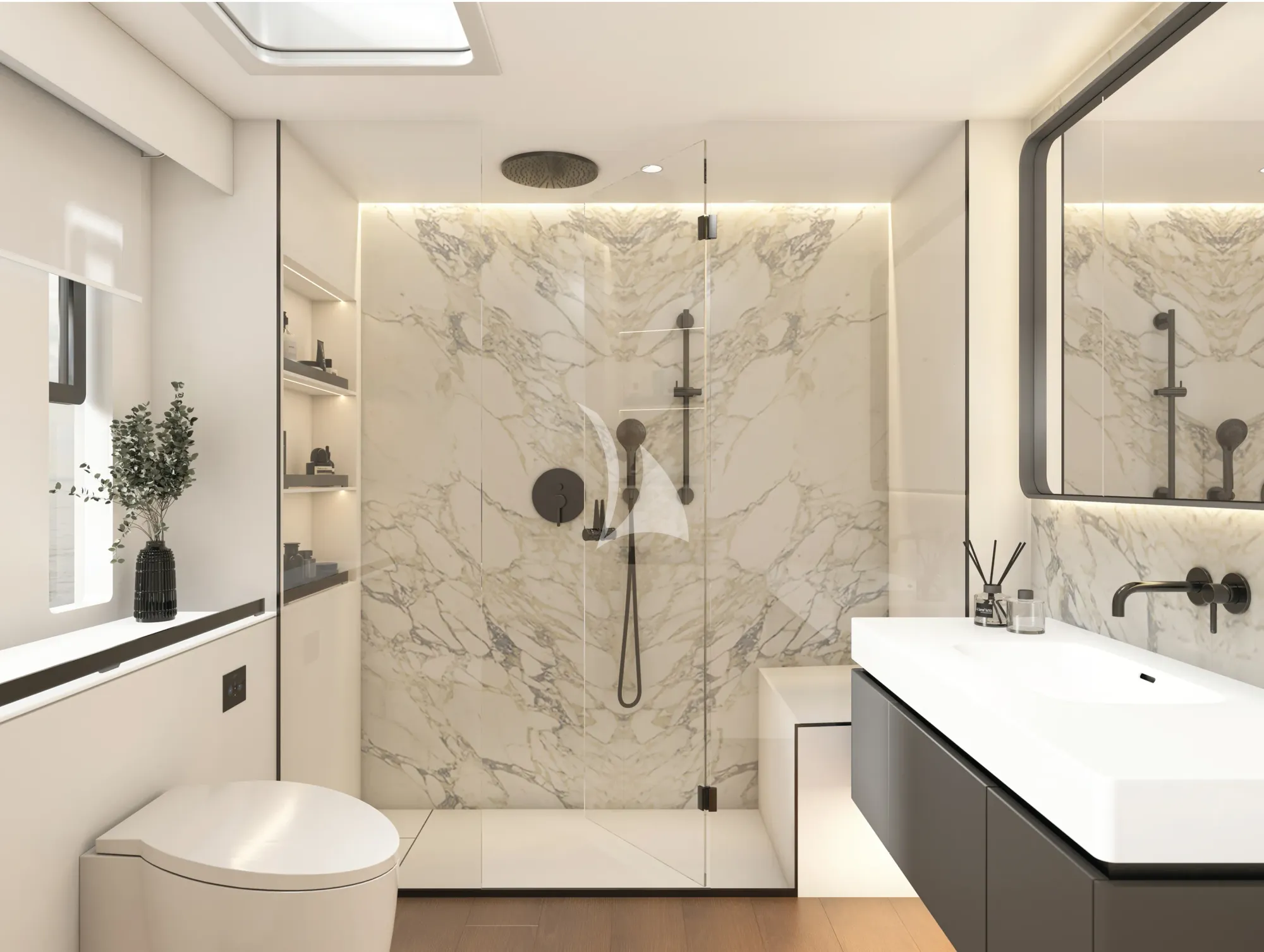 THOR Sunreef 70 Eco - master cabin bathroom