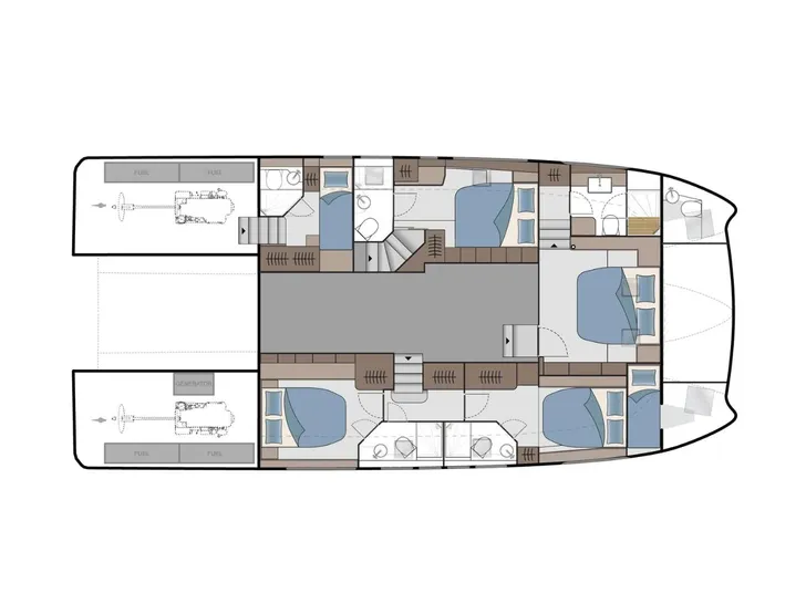 TIAMO Aquila 54 - cabin layout TIAMO Aquila 54 - cabin layout