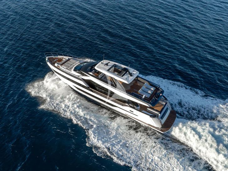 TOGETHER Ferretti 940 - cruising aerial shot TOGETHER Ferretti 940 - cruising aerial shot