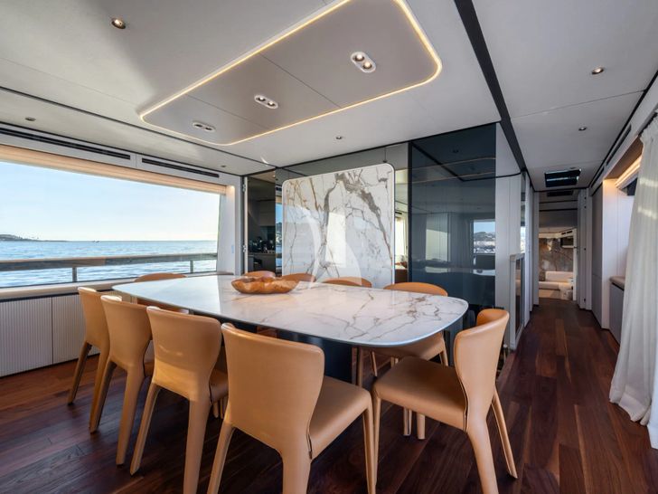 TOGETHER Ferretti 940 - main saloon dining area TOGETHER Ferretti 940 - main saloon dining area