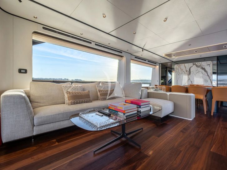 TOGETHER Ferretti 940 - main saloon lounge TOGETHER Ferretti 940 - main saloon lounge