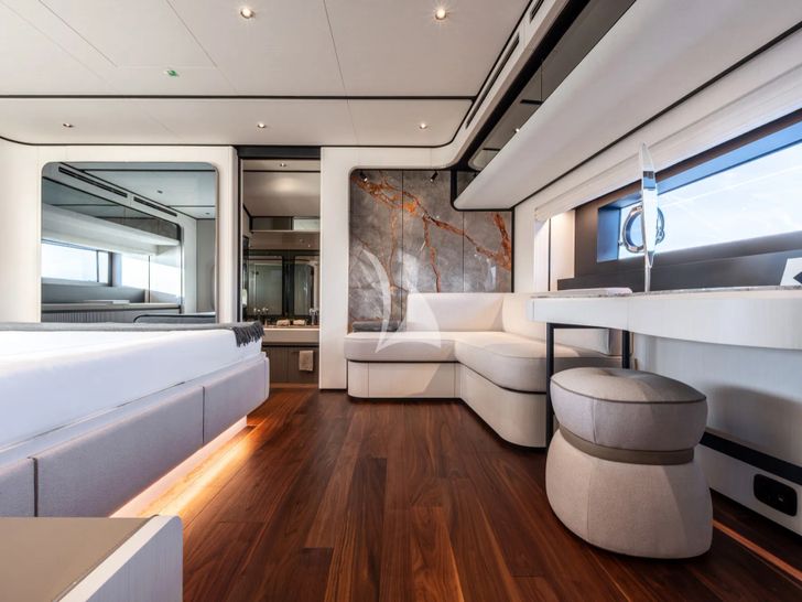 TOGETHER Ferretti 940 - master cabin lounge TOGETHER Ferretti 940 - master cabin lounge