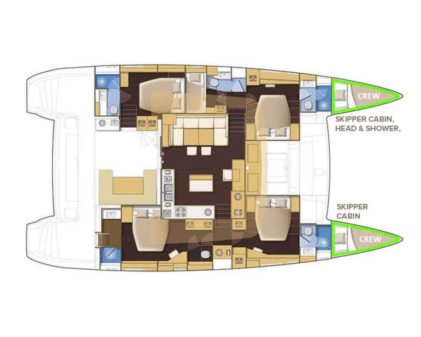 Layout for TOPAZ Lagoon 560 S2 - cabin layout