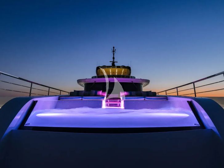 TOY Mangusta Oceano 43 - jacuzzi at night TOY Mangusta Oceano 43 - jacuzzi at night
