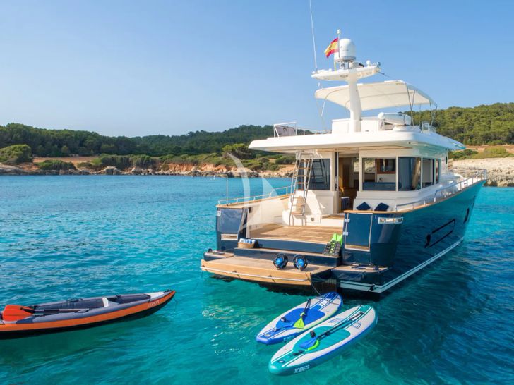 TRABUCAIRE Apreamare 66 - aft shot with the water toys TRABUCAIRE Apreamare 66 - aft shot with the water toys