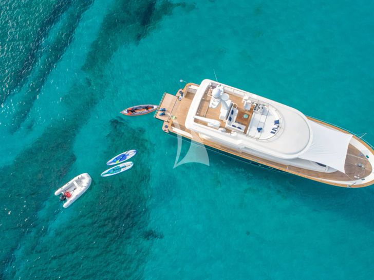 TRABUCAIRE Apreamare 66 - top aerial shot with water toys TRABUCAIRE Apreamare 66 - top aerial shot with water toys