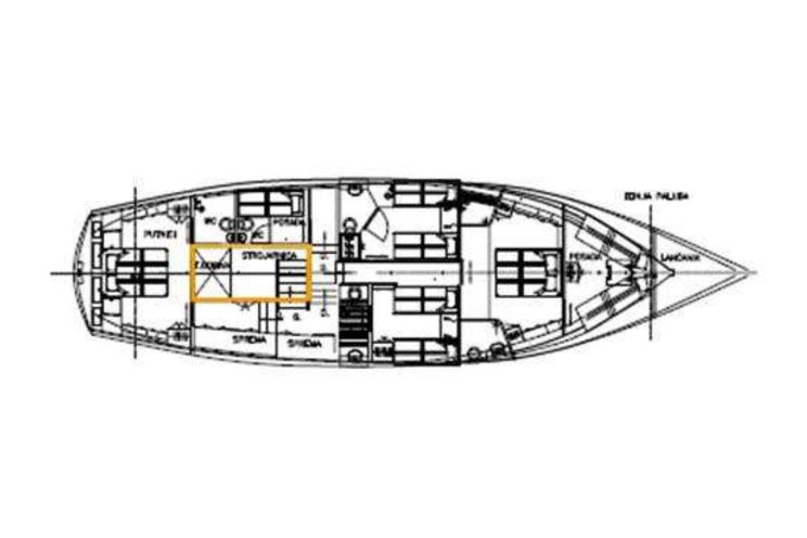 Layout for TREBENNA Custom Sailing Yacht 23m layout